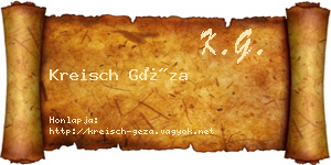 Kreisch Géza névjegykártya